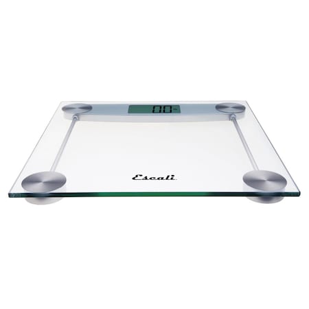 Escali Square Clear Glass Bathroom Scale E184